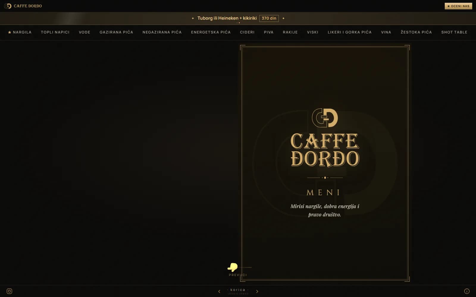 Caffè Đorđo — digitalni meni sa QR kodom