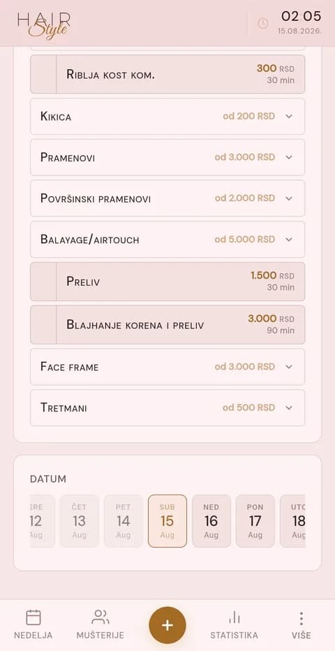 Hair Style — aplikacija za frizerski salon