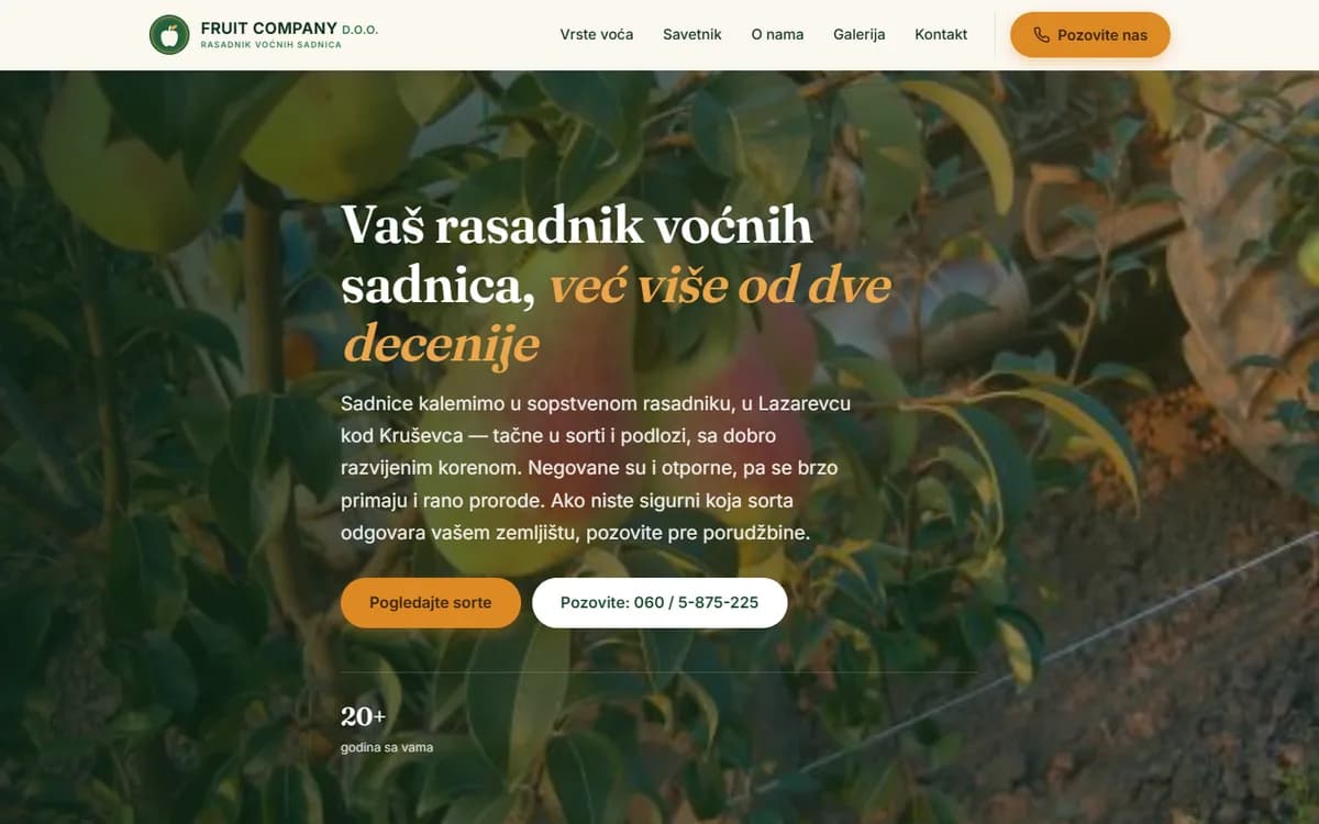 Fruit Company — rasadnik voćnih sadnica